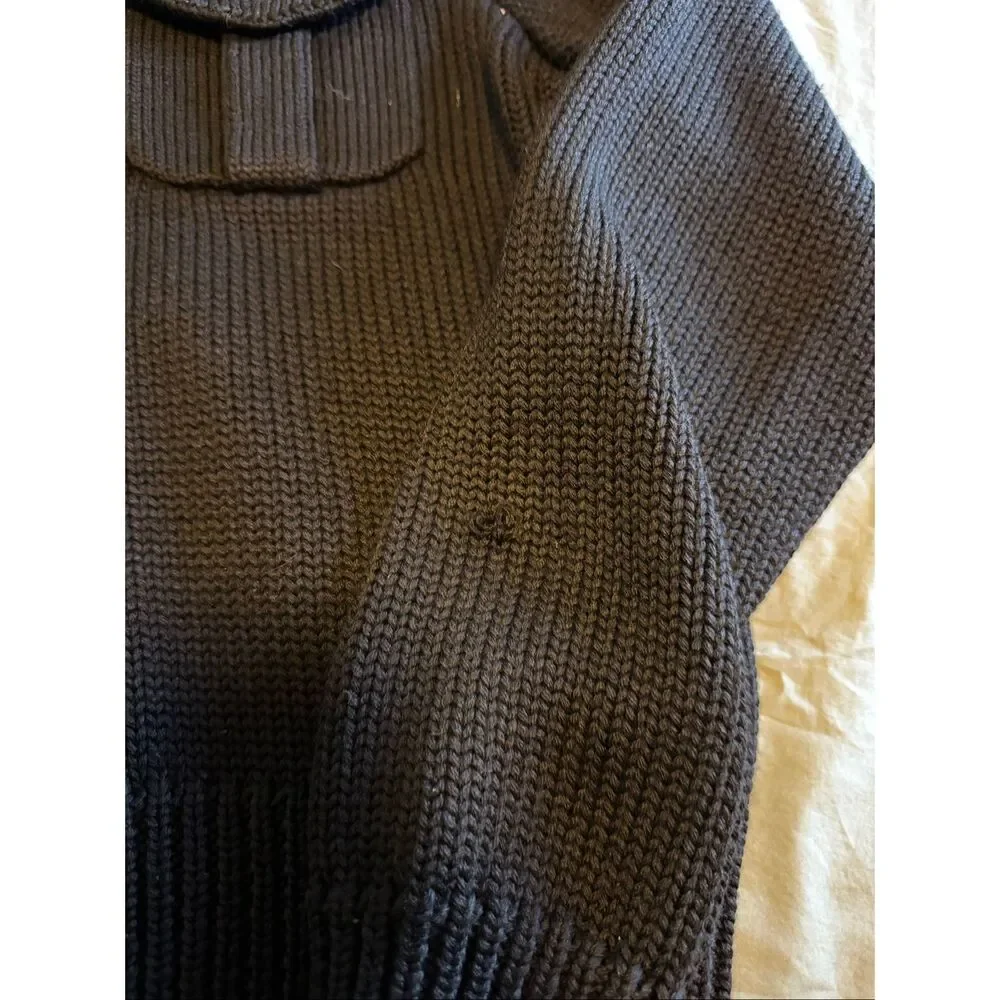 Polo Ralph Lauren XL Wool Chunky Knit Military Shawl Sweater Cardigan Vintage